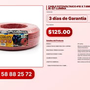 CABLE FOTOVOLTAICO #10 X 7.6MM-ROJO-50 M-Q7-LUMINA - Img 57027555