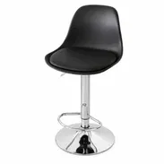Silla Bar Negra 50-80cm Altura Regulable Reposapiés, Silla Bar Ajustable 85kg 360° Giratoria Acero VPT# - Img 56774712