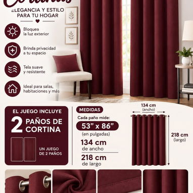 Cortinas blackout  el set de 2 paños - 2/3
