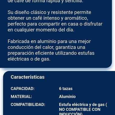 Cafetera de 6 tazas convencional marca EÒN – Modelo 211600 ☕ 🔷 $11 - 2/2