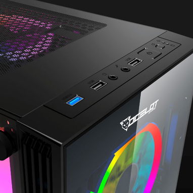 Chasis Gaming OCELOT (OGMC01) Cristal Templado Delante y Lateral, tres Fanes RGB, Nuevo a estrenar - Img 106329010