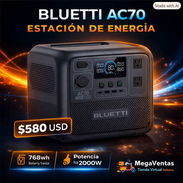 Estación de energía BLUETTI AC70 1000 a 2000w - Img 56777766