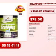 PINTURA ESMALTE AL AGUA ECOLÓGICO E01 COLOR BLANCO VPT-0218 - Img 56216269