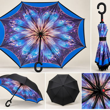 ☂️ Sombrilla Inversa con Diseños Florales – 8 Varillas - 2/10