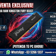 🔥 ¡POTENCIA TU PC AL MÁXIMO! | Memoria RAM Kingston FURY Beast 8GB DDR4 3200MHz 🔥 - Img 57878158