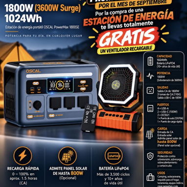 Estacion de energía Solar, Inversores, Baterias, Ventilador recargable, bicicletas eléctricas y mucho más... - 5/10