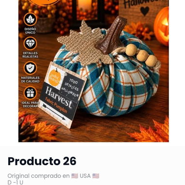 🎃Adornos con diseños de calabazas para decoración de Haloween 🎃 Elegantes y exclusivas piezas 🇺🇲 ORIGINAL - 5/10