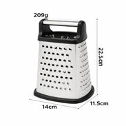 Rallador Multifuncional 4 Caras 22.5cm Plateado Negro Mango VPT# - Img 56788642