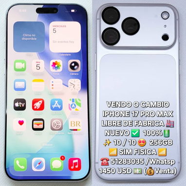 VENDO O HAGO CAMBIOS DE TELEFONOS , IPHONE 16 PRO MAX , LIBRE , 91% DE BAT Y MAS DENTRO , 51283035 - Img 127311524
