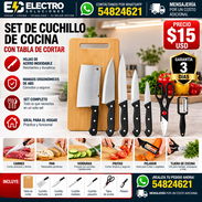 SET DE CUCHILLOS DE COCINA CON TABLA DE CORTAR NUEVOS en caja - Img 56399952