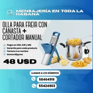 Freidora de Aceite con Canasta Escurridora + Cortador Manual Vertical de Verduras 💲 Precio especial: 48 USD - Img 56266673