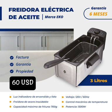 🍤 FREIDORAS DE ACEITE 🔴 ECO ✅ 2.5 LITROS 💲55 USD ✅ 3 LITROS 💲60 USD - Img 105079505