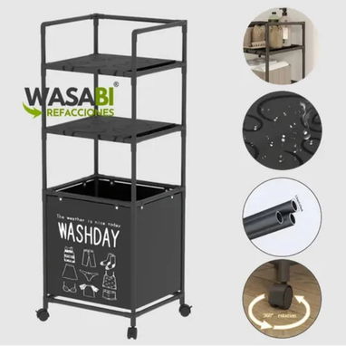 Organizador resistente para baño con cesta de ropa (uhb) - Img 113816806