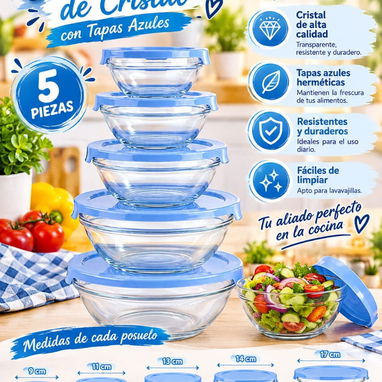 Set de 5 pozuelos de cristal - 2/3