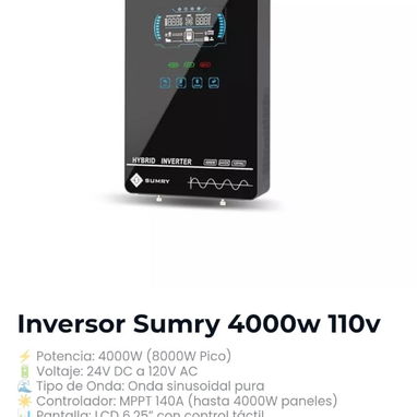 Inversores, Baterías y paneles solares - 3/8