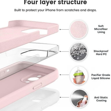 ☎️53544655 🛵 Entrega Disponible ⭐Funda de Silicona Líquida para iPhone 13 Pro – Rosa Tiza ⭐ - 2/7
