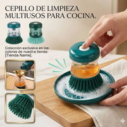 Cepillo de cocina para ollas y platos, cepillo dispensador de jabón - Img 56372765