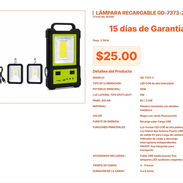 Lámpara de Trabajo GD-7373-2: 50W con Asa de Transporte y Carga Dual VPT#-0385 - Img 55548351