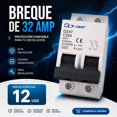 Ducha eléctrica Brequer de 16 y de 20 amperes 32 amp ventilador de pedestal arrocera olla d presión máquina de piojo - Img 123788044