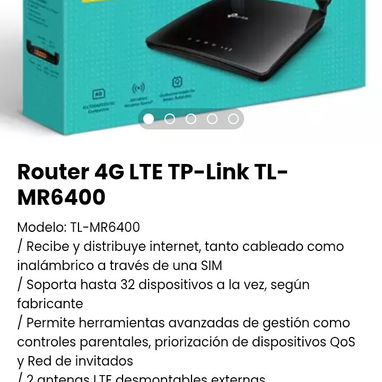 Router 4G LTE TP-Link TL-MR6400. Nuevo en caja - Img 104765715