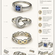 Anillos !!!REBAJA¡¡¡ antes 25, ahora 20. copia 1x1 Pandora plata 925 - Img 55893105