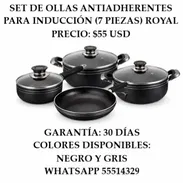 SET DE OLLAS ANTIADHERENTES PARA INDUCCIÓN (7 PIEZAS) ROYAL, ENTREGA DE FACTURA, VARIEDAD DE ÚTILES DEL HOGAR, ETC - Img 54977425