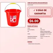 CUBO DE PLÁSTICO CON ASA METÁLICA . - Img 57881488