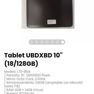 Tablet UBDXBD 10" (18/128GB). Incluye cable y cargador - Img 123266182