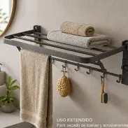 Toallero Plegable de Pared con Ganchos (cv) - Img 55193249