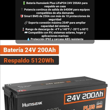 Baterías de 12v,12.8v,24v,25.6v de 100ah a 320ah, varios modelos (para inversores y sistemas solares de respaldo) - 9/9