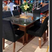 Juego de comedor de 6 sillas con cristal - Img 57908005
