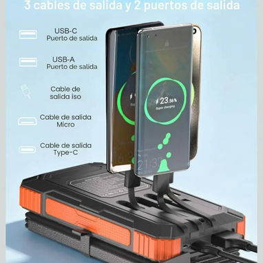 ☀️ Cargador Solar Portátil 49,800 mAh - Todo en Uno 🔋 - 2/3