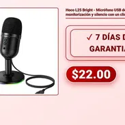 Hoco L25 Bright - Micrófono USB de escritorio con monitorización y silencio con un clic VT# - Img 58377913