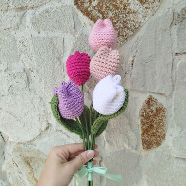 Ramos de flores artificiales tejidas a crochet - Img 120946119