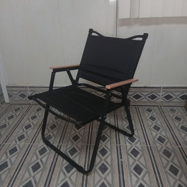 Silla Camping Apoyabrazos Madera Natural Tela Sintética - 4/5