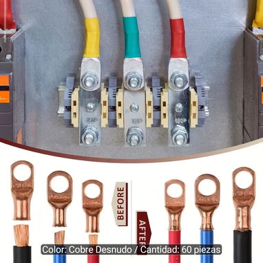 Kit de conectores terminales redondos de argolla para batería sistema solar, su moto - 5/10