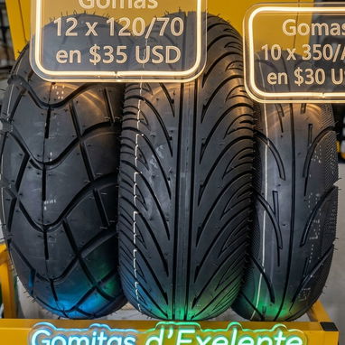 EXELENTES GOMAS DE CALIDAD PARA MOTOS ELECTRICAS Y AUTOMATICAS anπππ 12 ,120,70 Y 10 X 3.50π―βΌοΈπ― - Img 118838804