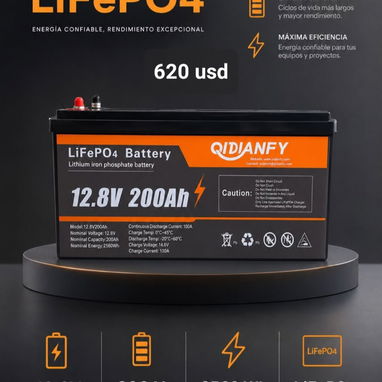 Baterías de 12v, 12.8v, 24v y 25.6v de 100ah y 200ah, variedad de modelos (para inversores y sistemas solares) - 9/10