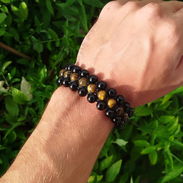 Pulsera triple de Onix y Ojo de Tigre - Img 51761489