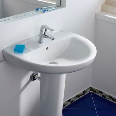 Muebles con espejo , Lavamano Roca sobre e empotrar  Lavamano Victoria de pedestal - 6/10