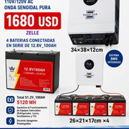 Kit solar inversor 3kw + 4 baterías total 51.2v 100Ah - Img 56695498