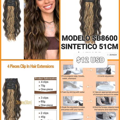 💖✨ ¡EXTENSIONES DE CABELLO NATURAL DE CLIPS! ✨💖 - 9/9