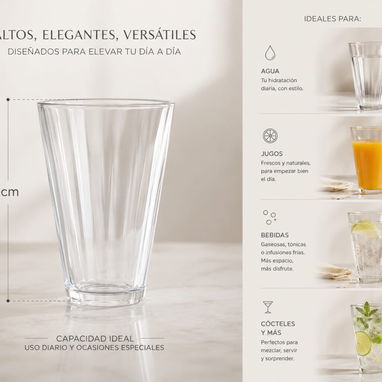 Set de vasos de vidrio (3 piezas) 🥤✨ Clásicos, prácticos y resistentes para el dĂa a dĂa. Encarga el tuyo!! - Img 123678294