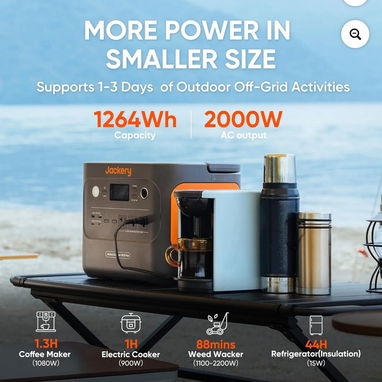Jackery Explorer 1000 Plus Estación de Energía Portátil, Generador Solar de 1264Wh - 4/8