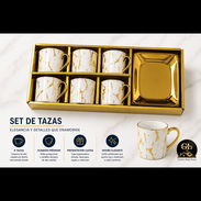 Set d 6 tazas para café con sus platicos  ⚜️Material: porcelana - Img 55984312