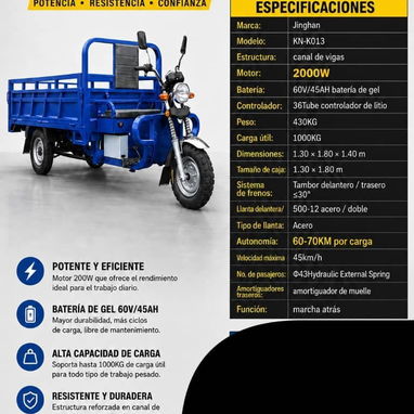 Triciclo Eléctrico Jinghan precio 3950 - 3/3