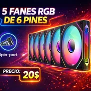 COMBO DE 5 FANES RGB COLOR NEGRO - Img main-image-54827874
