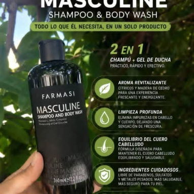 SHAMPOO Y BODY WASH MASCULINE 360ml🖤🖤 - 2/3