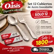 Set de 12 Cubiertos de Acero Inoxidable Oasis - Img 58117679