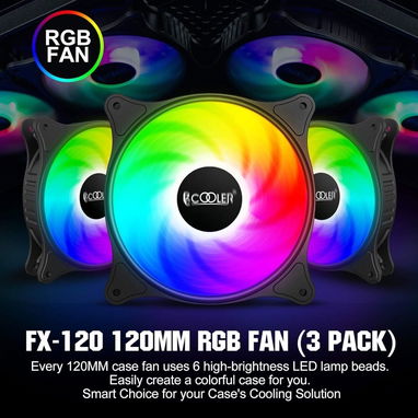 ❄️ PACK DE 3 VENTILADORES PCCOOLER FX120 RGB ❄️ 46.91 USD - 2/6